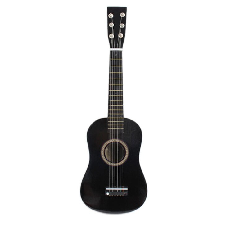 23Inch Gitaar Mini Gitaar Basswood Kid 'S Muzikale Speelgoed Akoestische Snaarinstrument Met Plectrum 1st String Zwart: Default Title