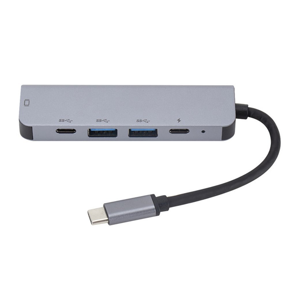 Usb c-hub hdmi 1 adapter 5 in type c-hub naar hdmi 4k- poorts multipoortadapter usb 3.0 -poorts kaartlezers compatibel met macbook