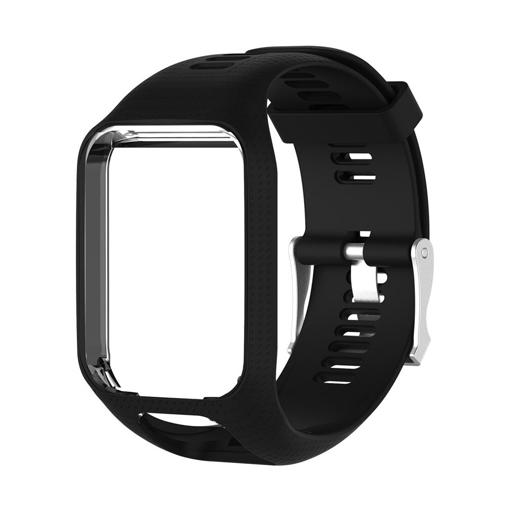 Correa de muñeca para TomTom 2 3 Runner, repuesto de pulsera de música suave, correa de reloj, correa de silicona, accesorio de pulsera de reloj: Black