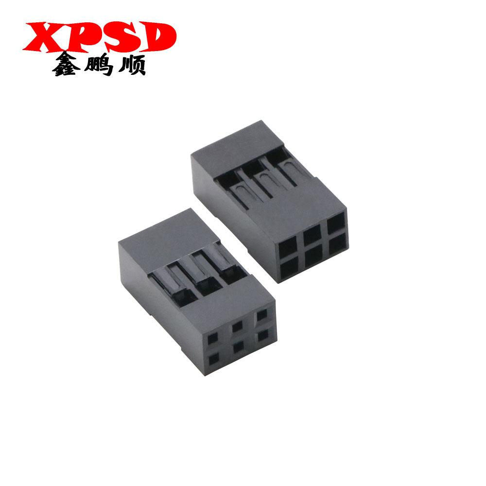 TJC8 Dupont Plastic Shell Plug 2.54mm Double Row Dupont Connector 2*2/3/4/5/6/7/8/9/10/20P Housing Female Pin Connector Terminal: Dark Grey