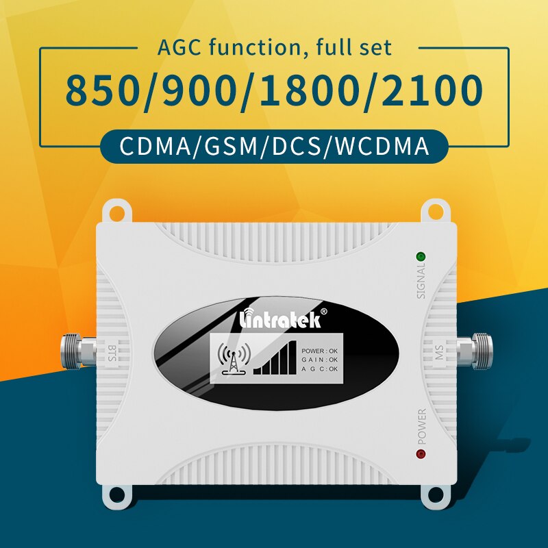 Signal amplifier 2g3g4g Celluar phone booster GSM UMTS DCS 850 900 1800 2100 Voice and data Lintratek repeater