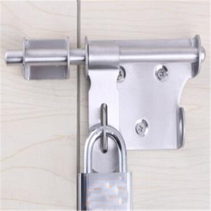 Window Latch Door Bolts Long Silver Stainless Steel Door Latch Sliding Lock Barrel Bolt Latch Hasp Staple Gate Safety Lock