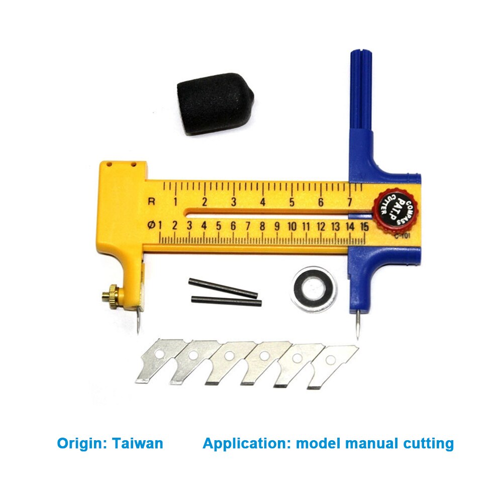 Roterende Kompas Cirkel Cutter Papier Karton Rubber Vinyl Lederen Art Craft Tool