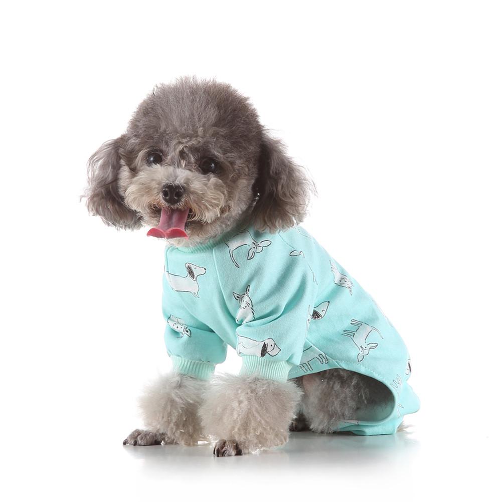 Hond Kleding Katoenen Pyjama Gebreide Leuke Huisdier Nachtkleding