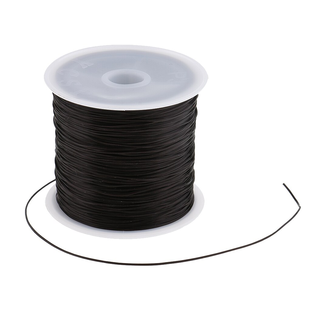 2 rollos de hilo negro elástico para decoración de pelucas, tejido para pelo de salón, para trama, costura, fabricación de extensiones de cabello, 60M