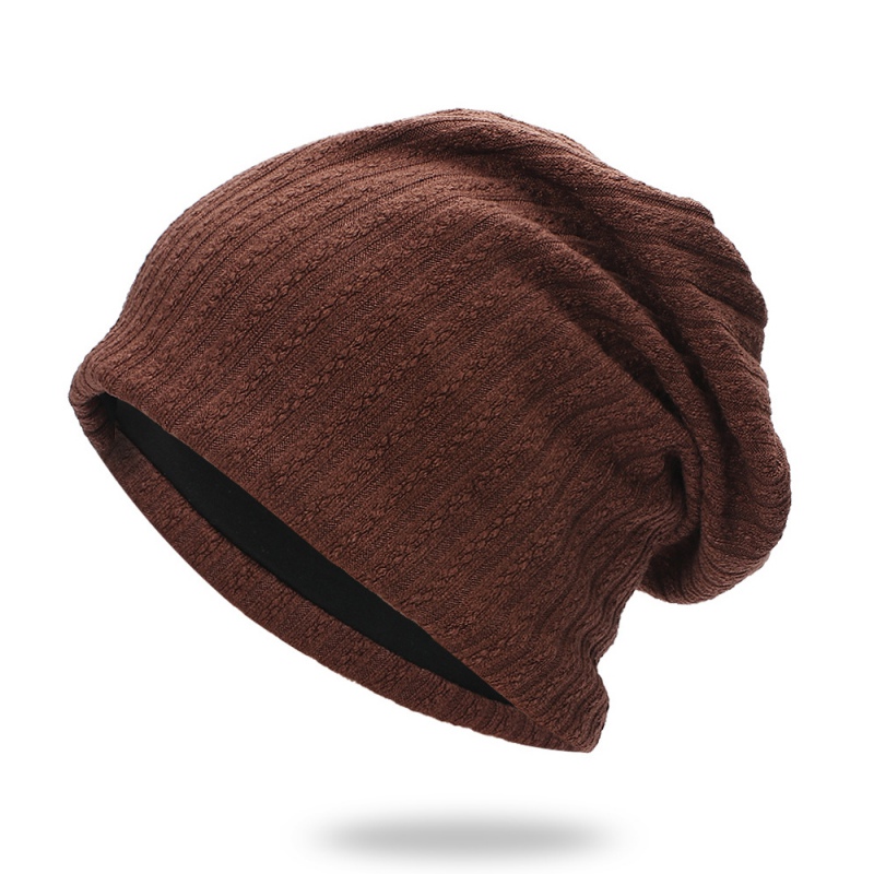 Gorro de Crochet acanalado para hombre y mujer, gorro de gran tamaño, cálido, holgado, para invierno