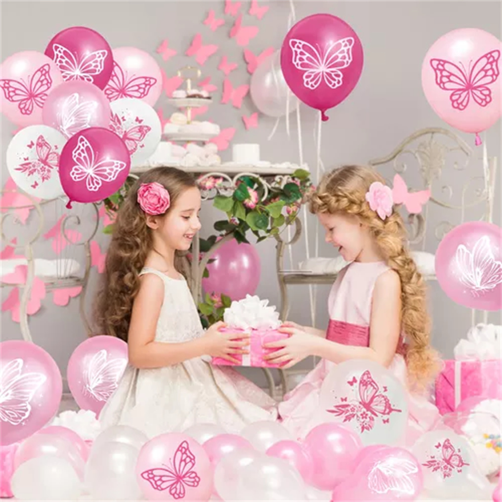 12 pezzi da 12 pollici a tema farfalla decorazione festa di compleanno farfalla palloncino in reticolo decorazione scena di nozze decorazione