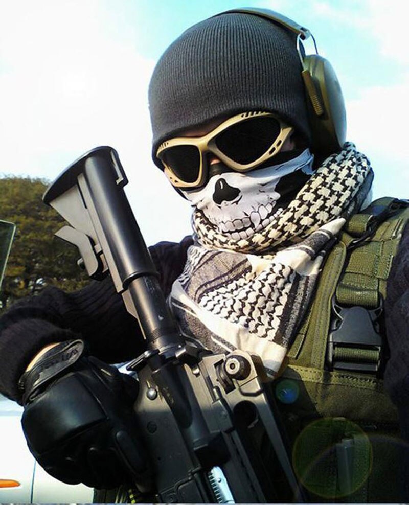 Magic Scarf Bandanas 24x48cm Multifunctional Riding Sunscreen Sport Towels Skeleton Skull Half Face Mask