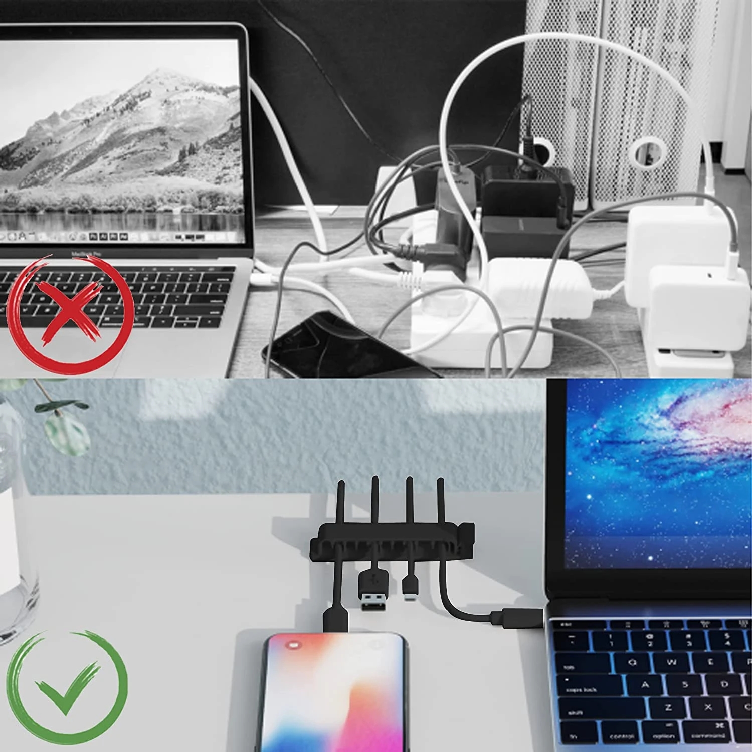 Organizador de cables autoadhesivo, brida para cables, abrazadera para cables, soporte, gestión de abrazaderas, gestión de datos GPS para coche, administrador enrollador de cables decorativo
