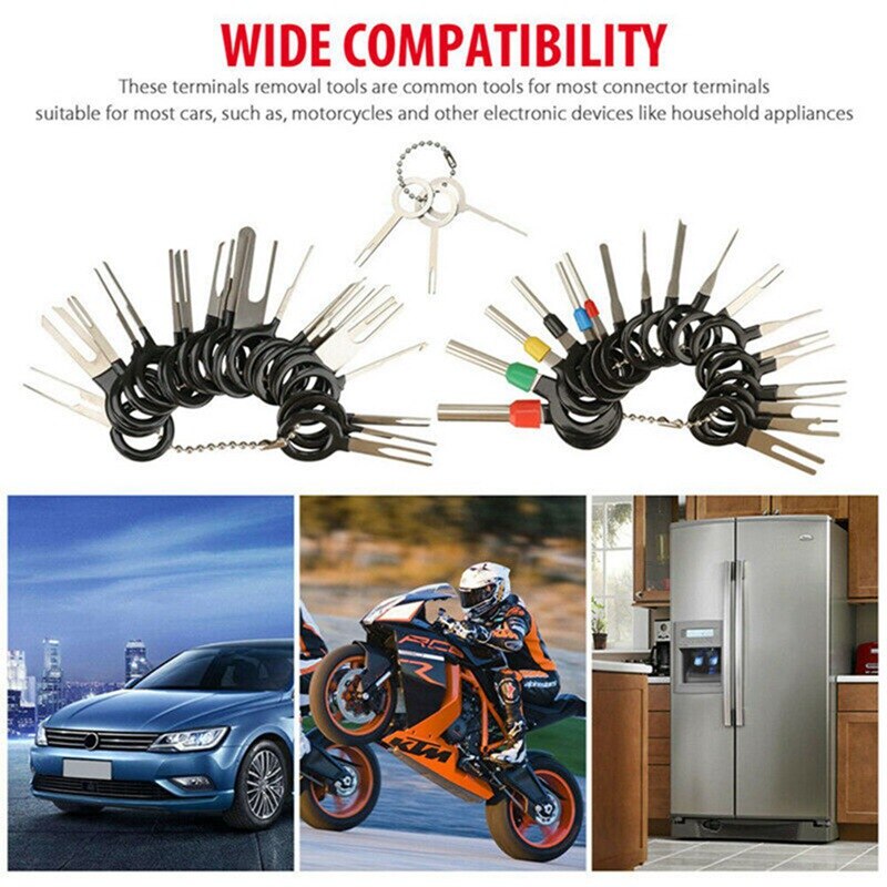 41Pcs Car Terminal Removal Tool Wire Plug Connector Extractor Puller Release Pin Extractor Kit For Car Plug Repair Tool