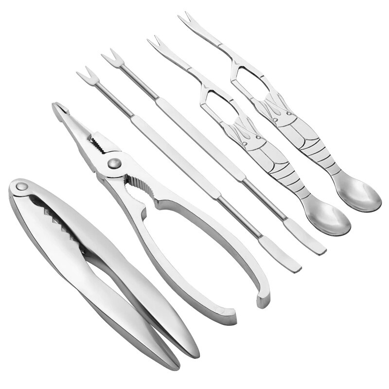 Meeresfrüchte Werkzeug Sets Edelstahl Krabben Cracker Picks Löffel Set Hummer Clamp Zangen Linie Cutter Clip Küche Werkzeuge Zubehör