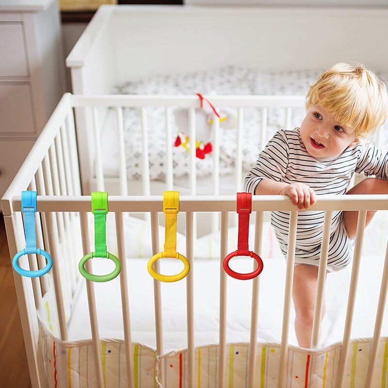 Baby Pull Up Bar Baby Walking Assistant Safety Toddler Pull Up Rings Standing Ring Baby Walking Crib Hook
