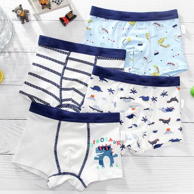 Spædbørn børn baby drenge bomulds boxershorts tegneserieundertøjsshorts til småbørn børn 4 stk/pakning: -en / 5t