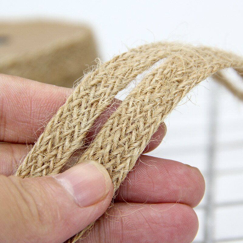 10M pleciony sznury konopne wstążka juta juta sznurek pas parciany DIY Handmade Craft odzieży worki na buty owijania akcesoria 8-18mm