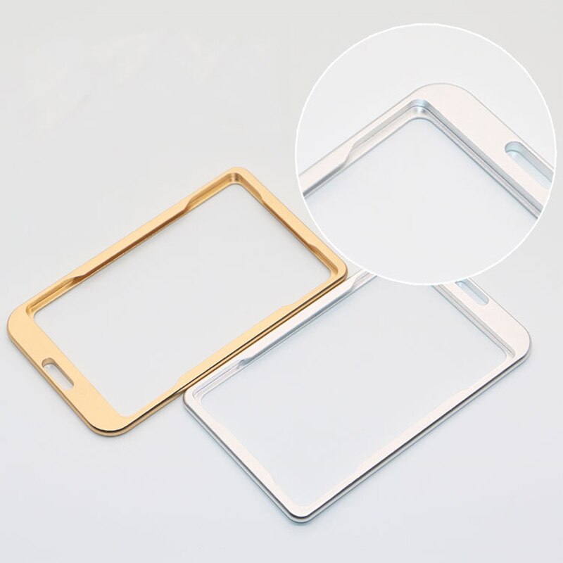Luxus Aluminium Legierung Vertikale ID Karte Halter mit Lanyard Gold Silber Abzeichen Halter Name Tag Schule Büro Schreibwaren