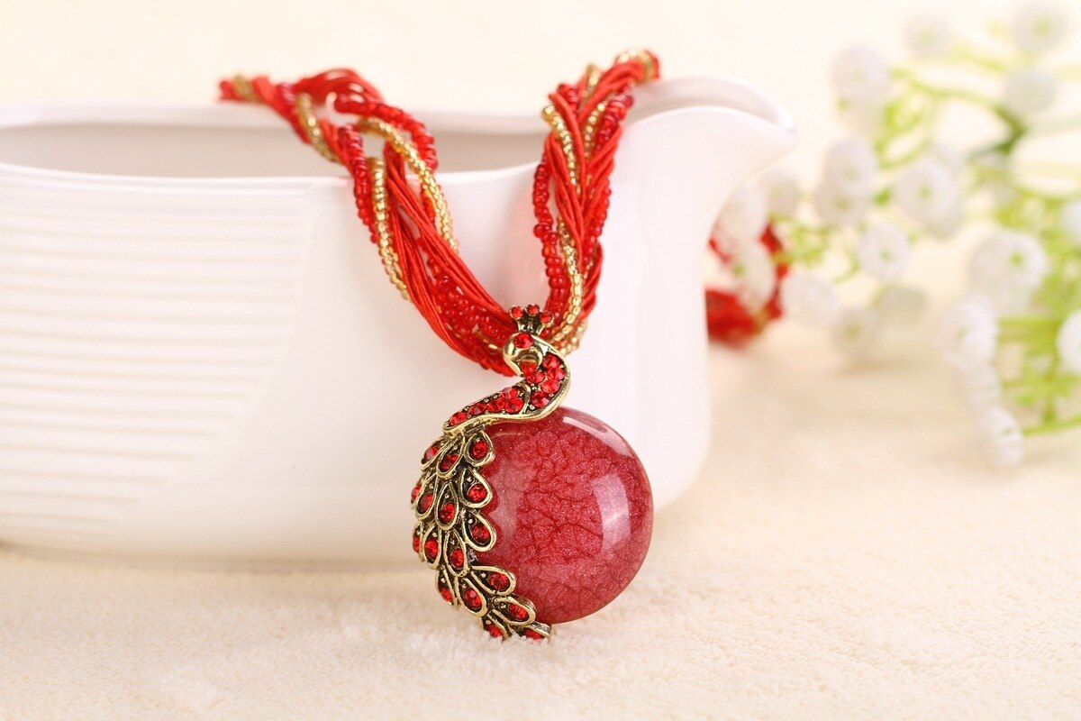 Aankomst Legering Pauw Accessoires Multi Color Ketting Bohemen Persoonlijkheid Overdrijving Ketting