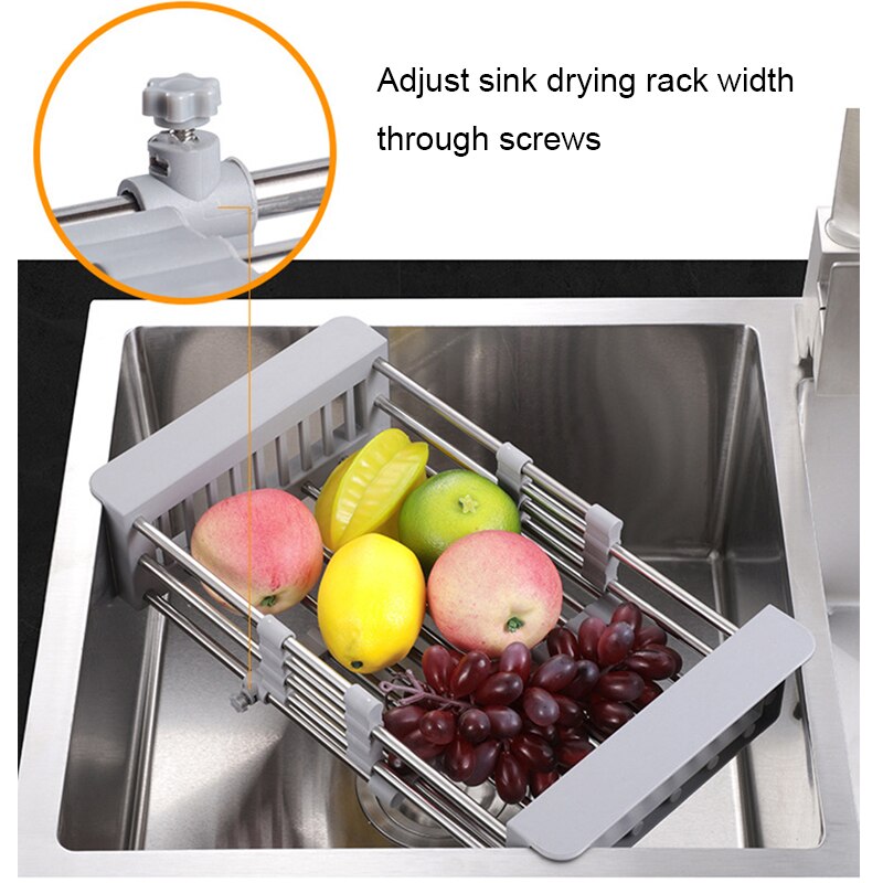 Kitchen Sink Organizer Adjustable Sink Drying Rack... – Grandado