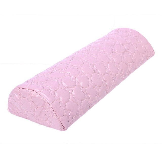 Pu læder armpuder rund pude nail art neglepleje bløde negleværktøjer salon håndholdt udstyr 0056xx: Lyserød