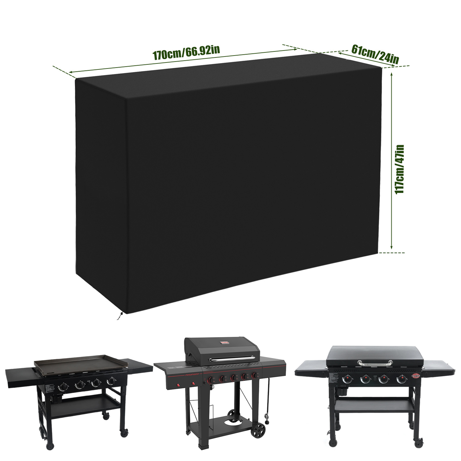 Grill Cover Round Rectangle Outdoor Waterproof Oxford Cloth Stove BBQ Protective Covers Heavy Duty Dustproof Garden Accessories