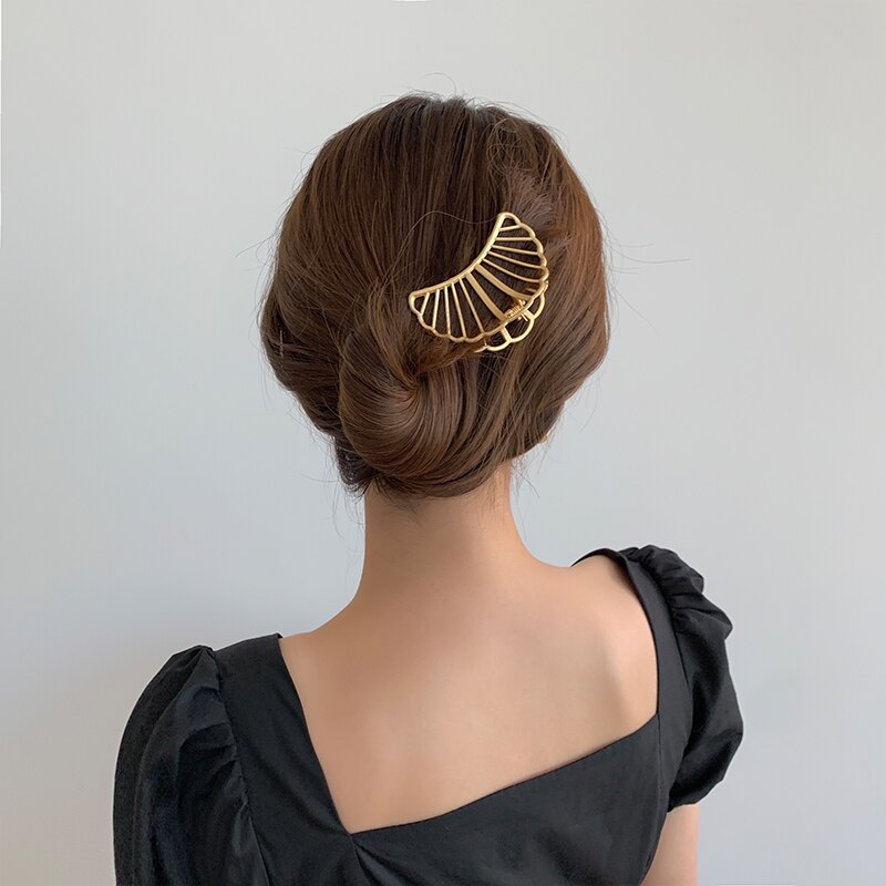 HangZhi Neue Geometrische Hohl Haar Klaue Klemmen Gold Farbe Metall machen-hoch Haar Krabben Stern Hülse bilden Haar Clip Haar zubehör