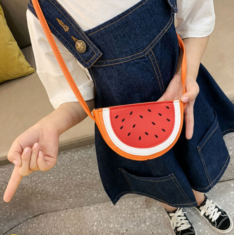 Mode Kinderen Leuke PU Lederen Fruit Crossbody Handtas Kids Meisjes Watermeloen Leuke Kleine Schoudertas