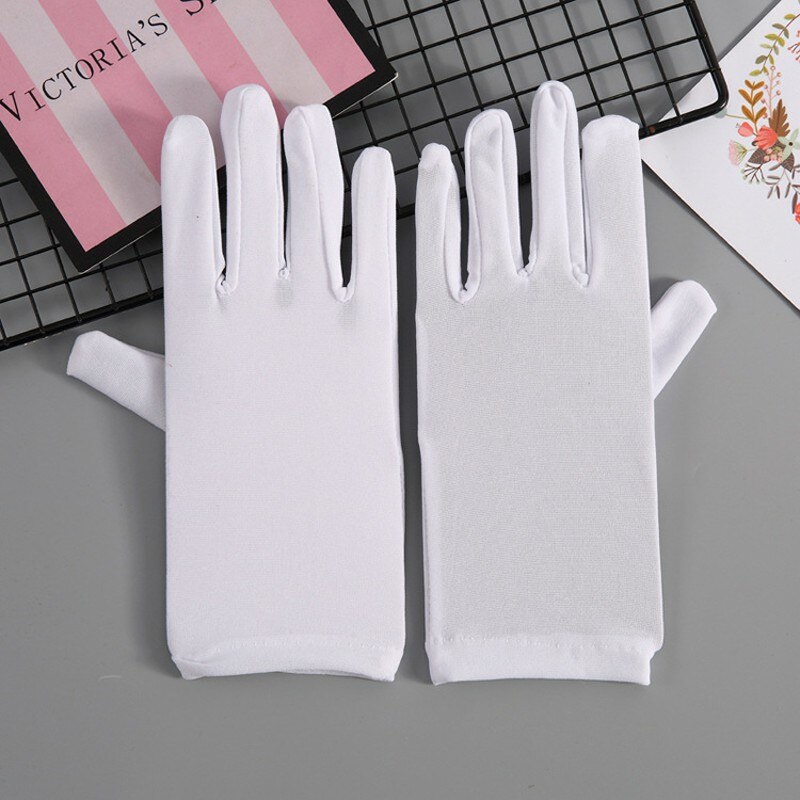 Guantes de baile para niñas a la altura de la muñeca, guantes cortos de boda para mujer en rojo/Negro/Blanco, guantes de novia ST211