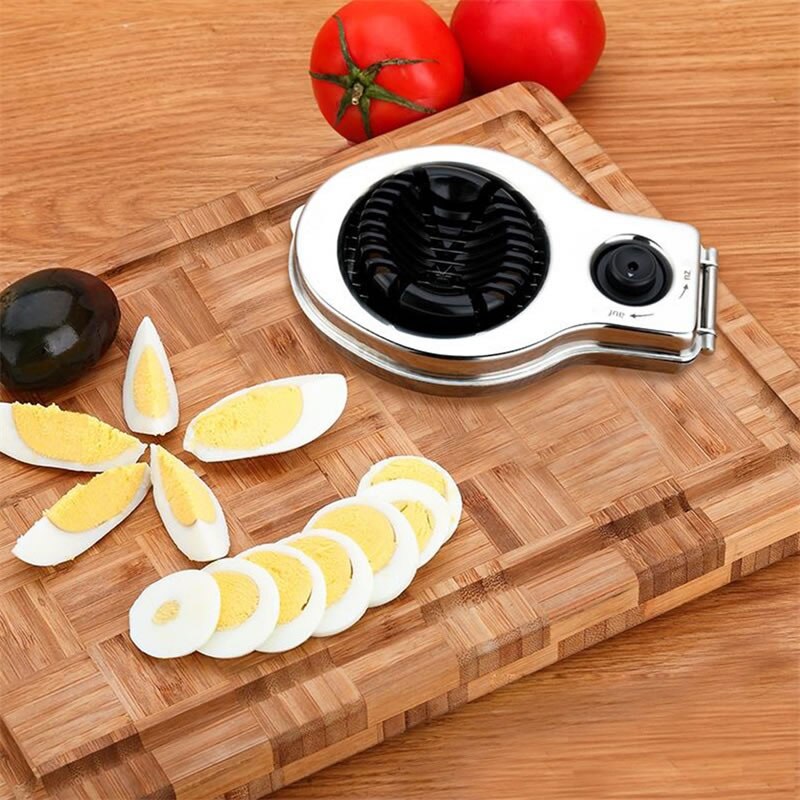Roestvrij Staal Ei Slicer Manual Fruit Ei Cutter Divider Gekookte Eieren Splitter Salade Sandwich Gereedschap Keuken Gadgets