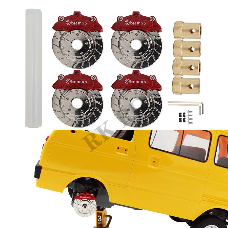 Modifica della gomma della pinza del discoteca del freno del metallo 4pz per WPL D12 MN99 MN90 WPL C24 C34 RC aggiornamento dei pezzi di ricambio dell'automobile