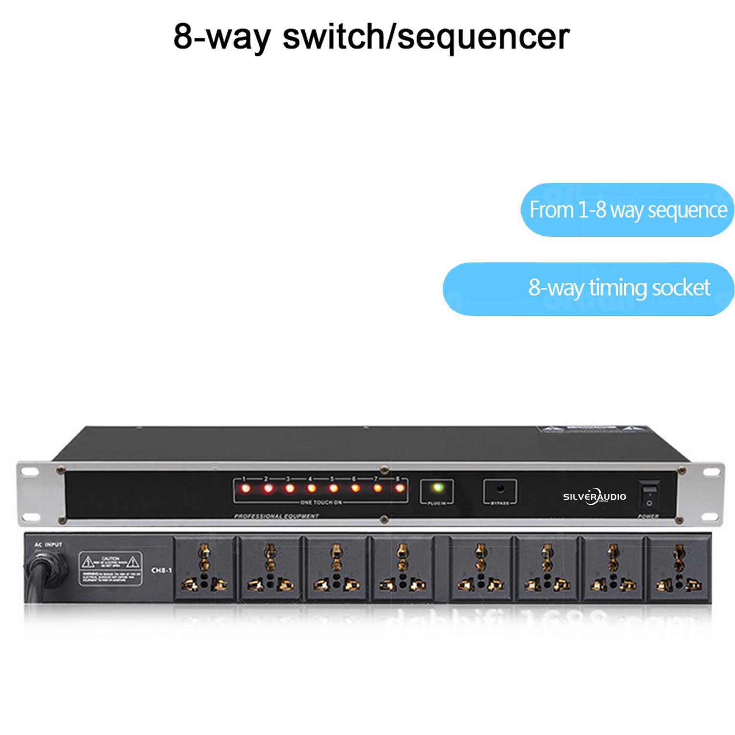 GAX-329 stage 8/10 way power timing device universal socket sequence controller independent switch