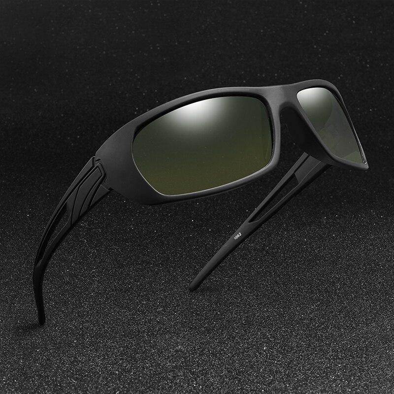 Montana Square Unisex Mat Zwart Geel Gepolariseerd FO7 Fit Over Bril Nacht Rijden Zonnebril Colour Black
