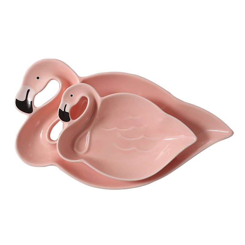 Flamingo Ceramic Plate Dessert Plate Cutlery Cake Plate Cutlery fruit plate Snack Plate Home Decoration