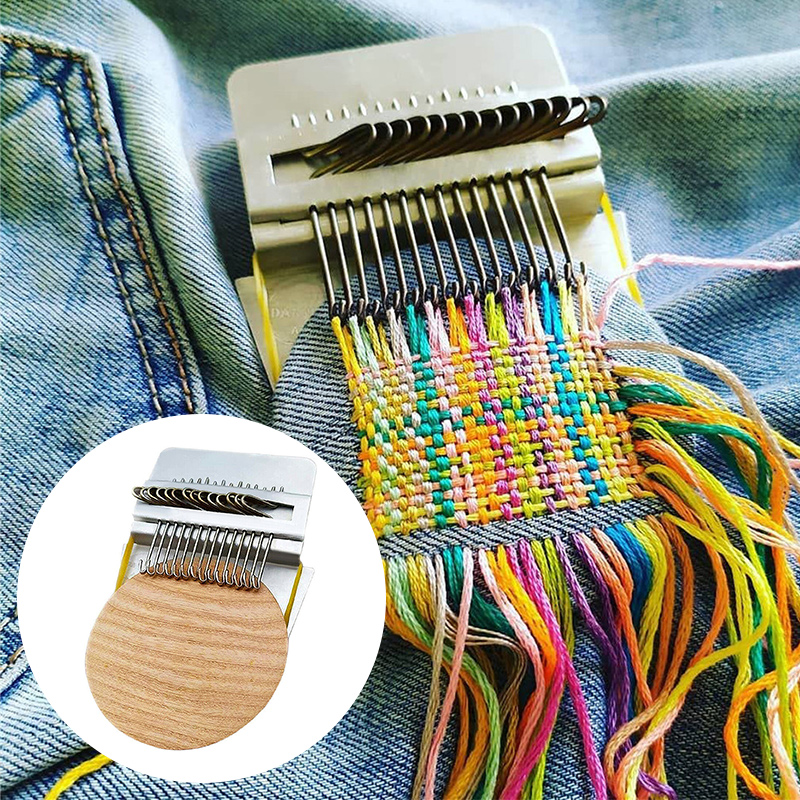 Telar pequeño para máquina de zurcido, con instrucciones, marco pequeño, tapiz de mano, marco de tejido de madera, 1 Uds.