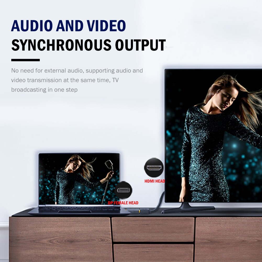 DP Male to HDMI Female Adapter DisplayPort to HDMI Converter for HDTV PC