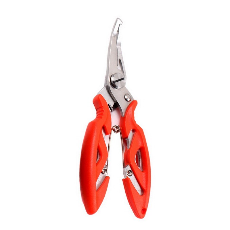 Split Ring fly Line Wire multi Tool Control Fisherman Fish Plier lure bait Opener tackle Braid scissor angle hook remover: Red