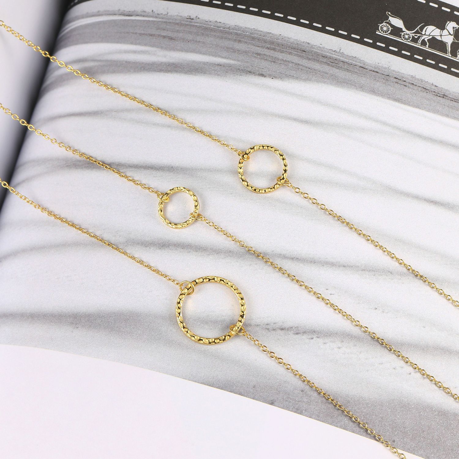 14K Vergulde 925 Sterling Zilveren Ketting Voor Vrouwen Hamer Patroon Hanger Fijne Sieraden Choker Ketting Vrouwen Sieraden