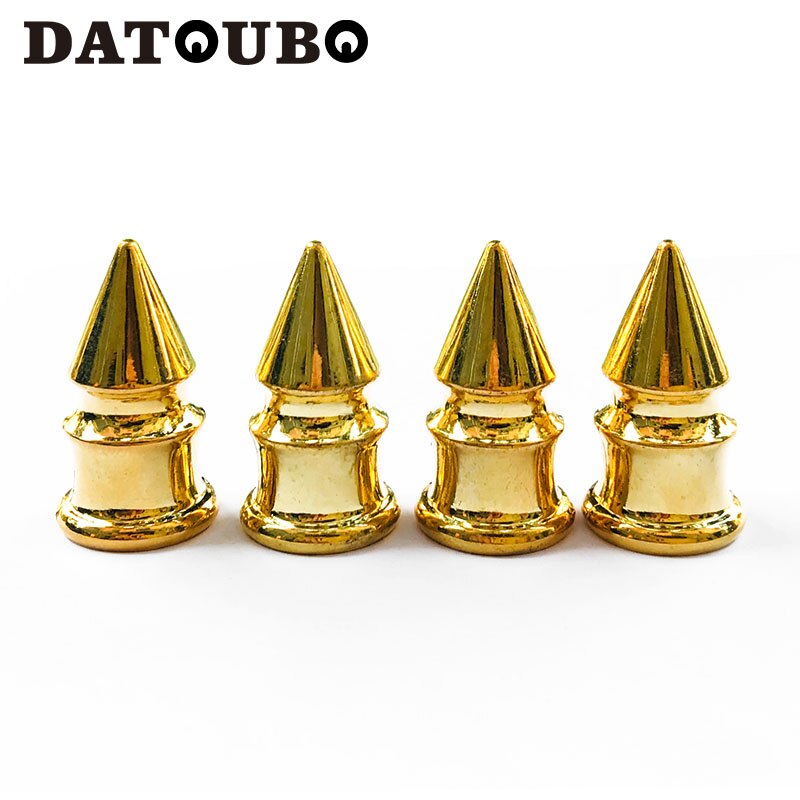 DATOUBO 4 pcs Gold Chrome Spike Car Bike Tire Valve Caps Tyre Air Valve Dust Caps Truck Bicycle Wheel Cap Trye: 4 pcs of Gold