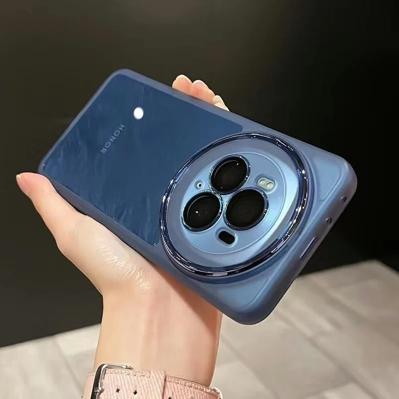 Funda para Honor Magic 7 Pro 6 5 Lite 5Pro 5G TPU funda transparente de silicona suave para cámara Magic7 Pro 6Pro protege el parachoques: Lona / Azul