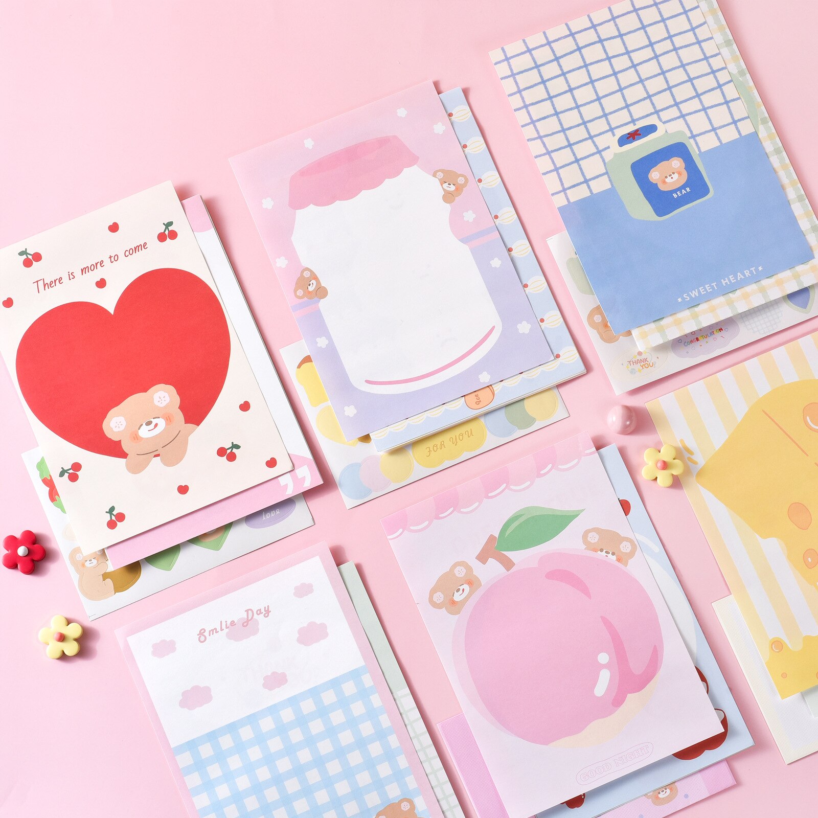 18 pcs Love bear Cartoon Toffee Bear Envelope Message Card Letter For Wedding Invitation Postcards Stationary Storage Paper