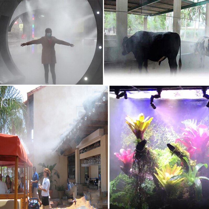Smart Fog Machine 9M(30FT) Atomized Spray System Misting System for Greenhouse, Plants Terrarium Reptiles Garden 360 Adjustable