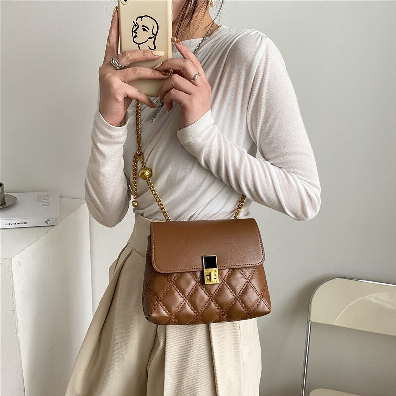 Mini bolso cruzado con cadena para mujer, bandoleras de piel sintética suave, de , a la ,