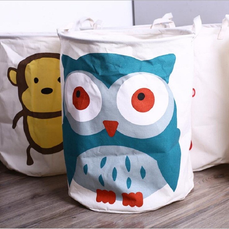 Large animal laundry basket toy storage picnic basket box cotton wash clothes box baby organizer