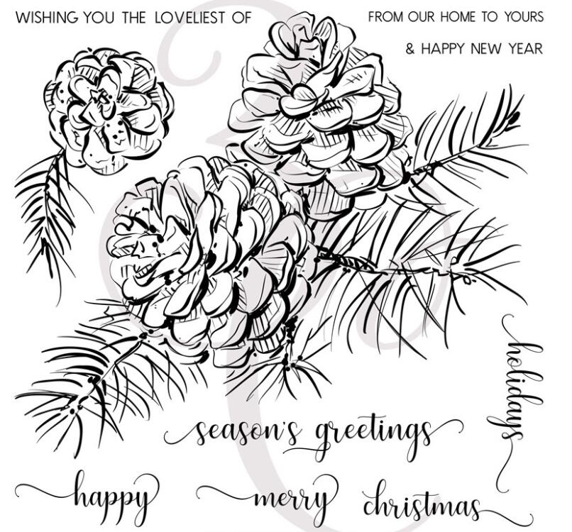 Bladeren/kerst Clear Siliconen Stempel/zegel voor DIY Scrapbooking/Album Decoratieve Duidelijke Stempel Vellen A003: Light Grey
