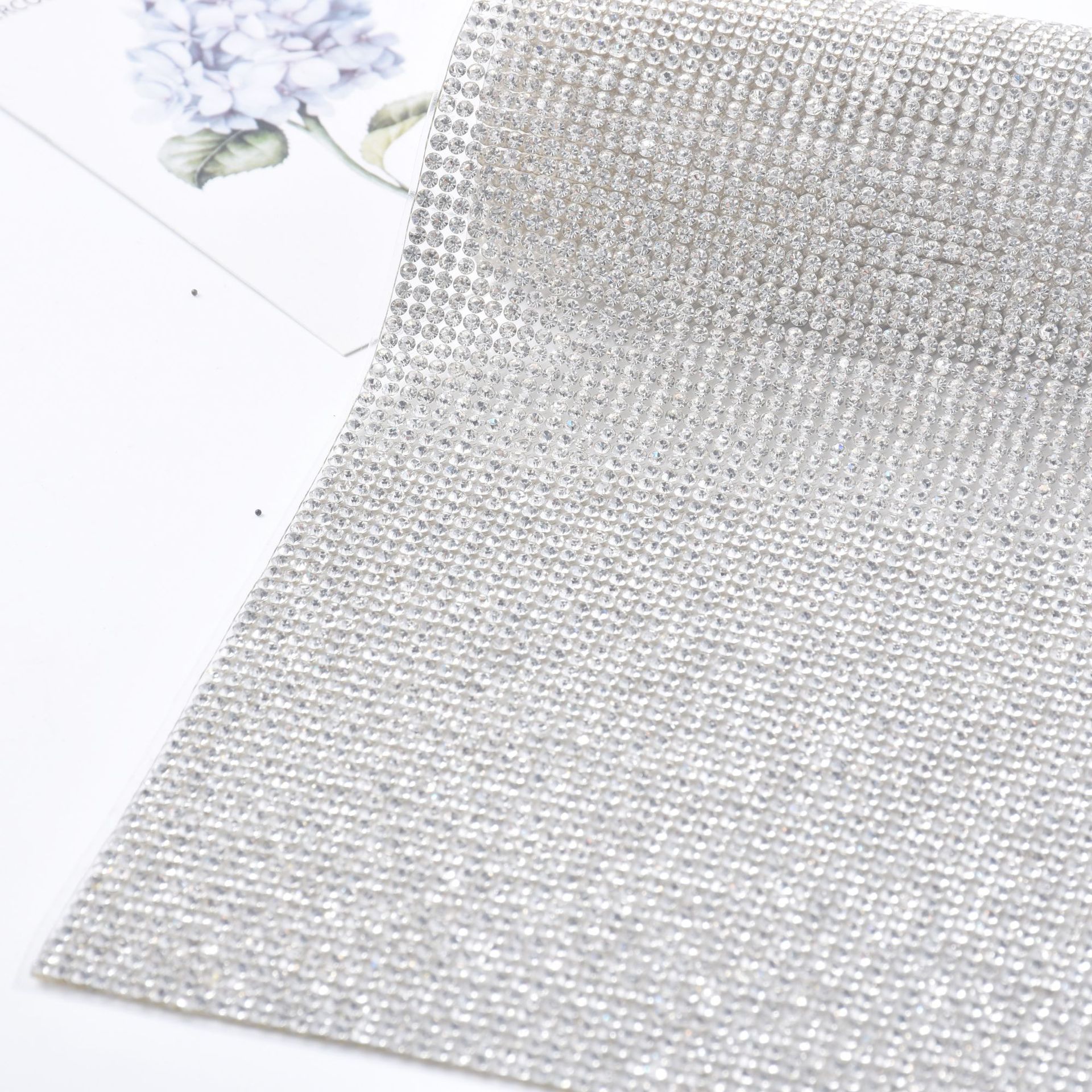 24cm*40cm Bling Rhinestone Mesh White Sheared High... – Grandado