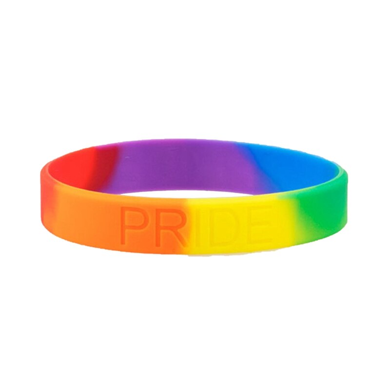 Pulsera de silicona multicolor para orgullo Gay, brazalete de goma multicapa, joyería: BL8369MC1