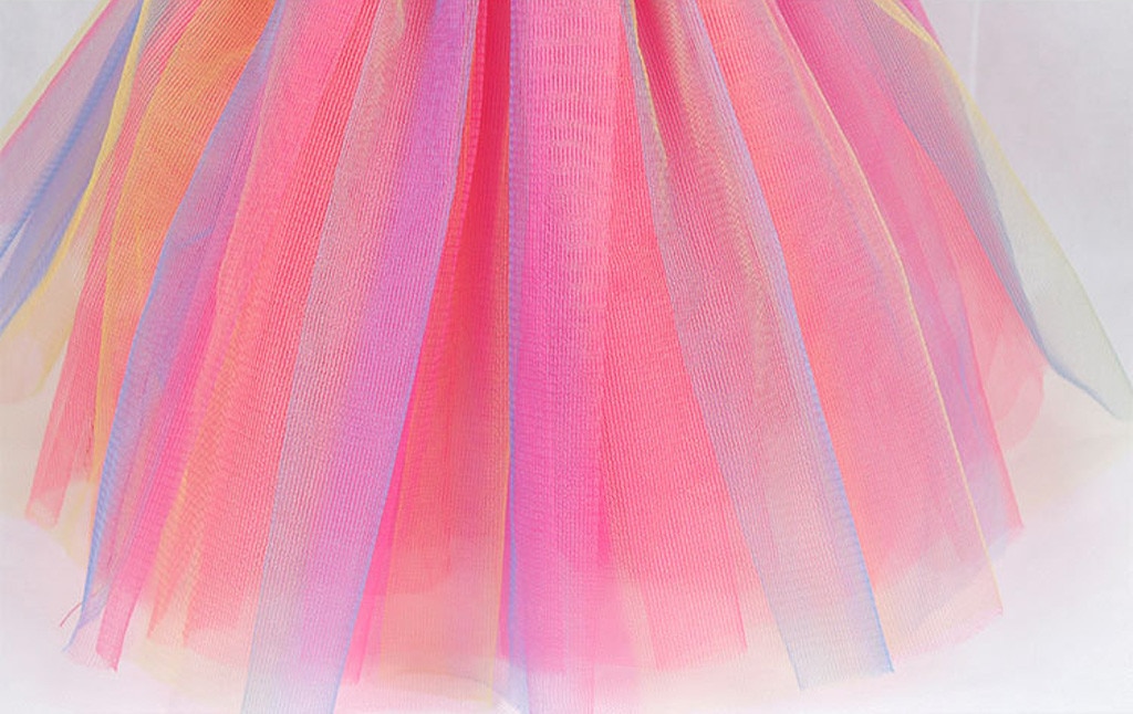 Jupe Tutu multicolore en Tulle pour bébés filles | Tenue de Ballet, robe de princesse en maille arc-en-ciel