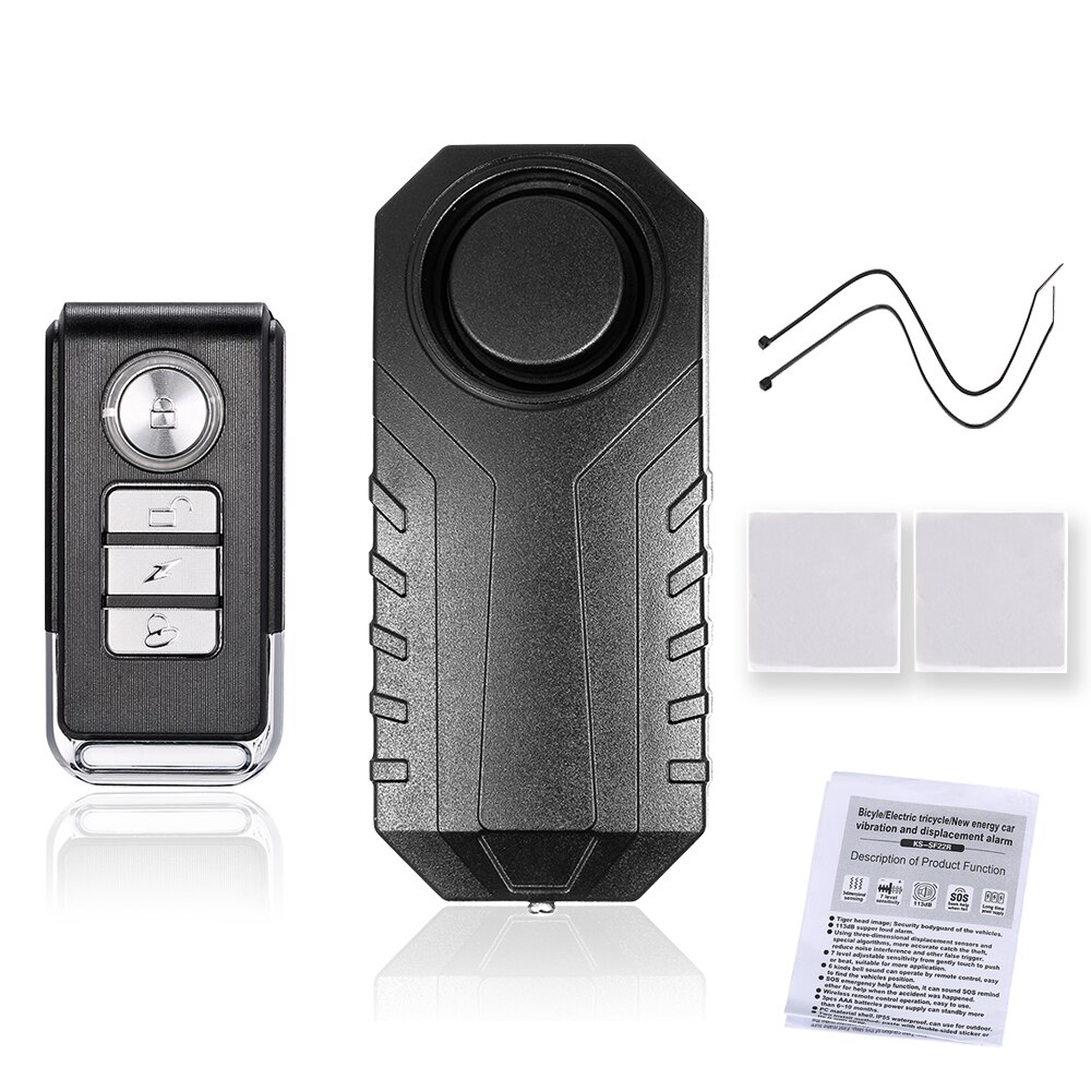 Door/ Window Vibration Alarm Intelligent Anti-theft Alarm Wireless Remote Control Alarm Sensor Waterproof Adjustable Sensitivity