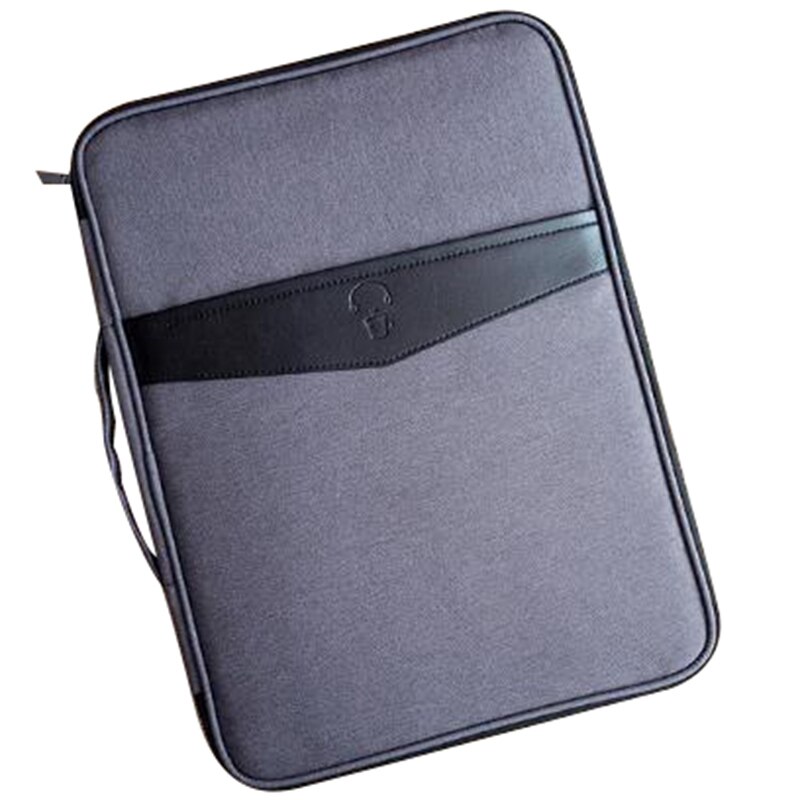 Business Multifunctional A4 Document Bags Portable Waterproof Oxford Cloth Filing Products Storage Bag for Notebooks Pens: Dark Grey