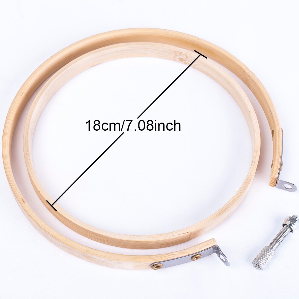 DIY Embroidery Hoop Tool Art Craft Cross Stitch Chinese Traditional Circle Round Bamboo Frame Sewing Tools Embroidery Hoops: 18cm(7.08inch)