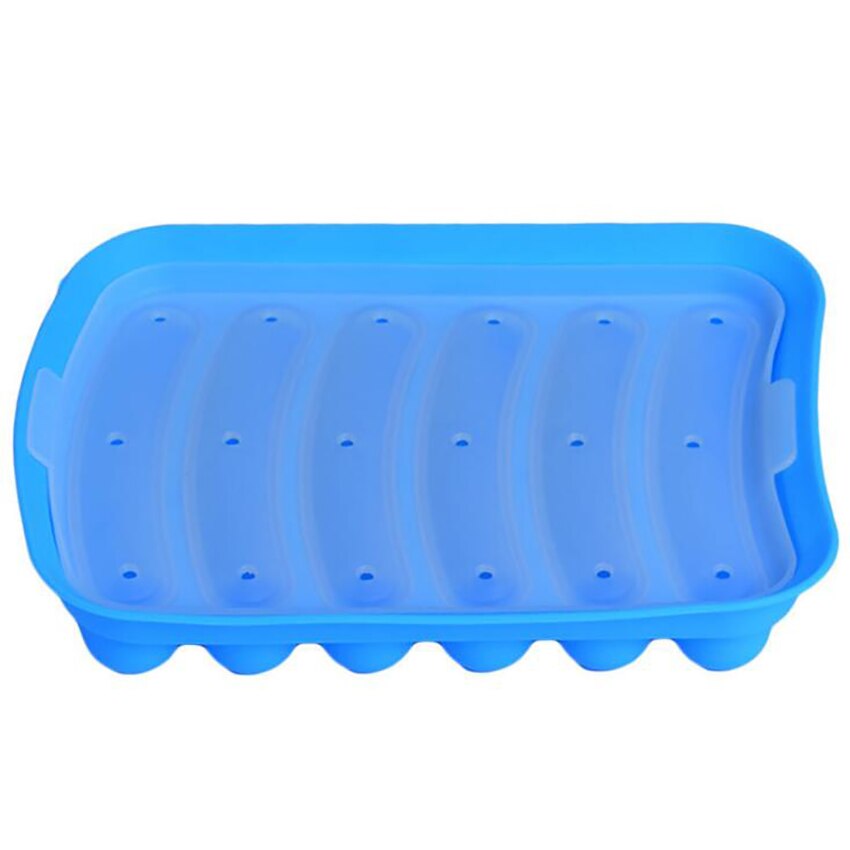 6 cavità Salsiccia caldo cane Stampo in silicone FAI DA TE Fatti A Mano Hamburger padella, stampi per Pannello Vassoio del Cubo di Ghiaccio Della Gelatina Della Caramella Della Torta Al Cioccolato