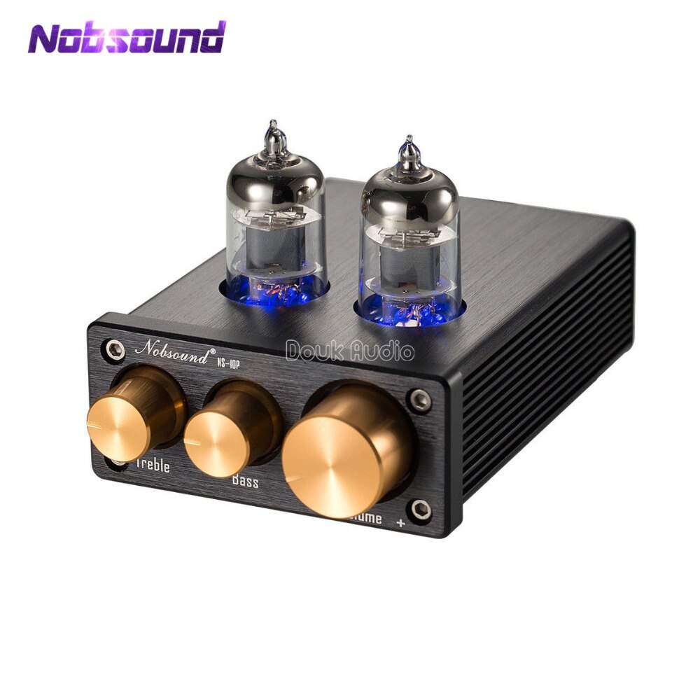 Nobsound NS-10P Mini Vacuum Tube Voorversterker Hifi Audio 6J1 Klep Pre-Versterker Met Treble En Bass Tone Control Black audiophile